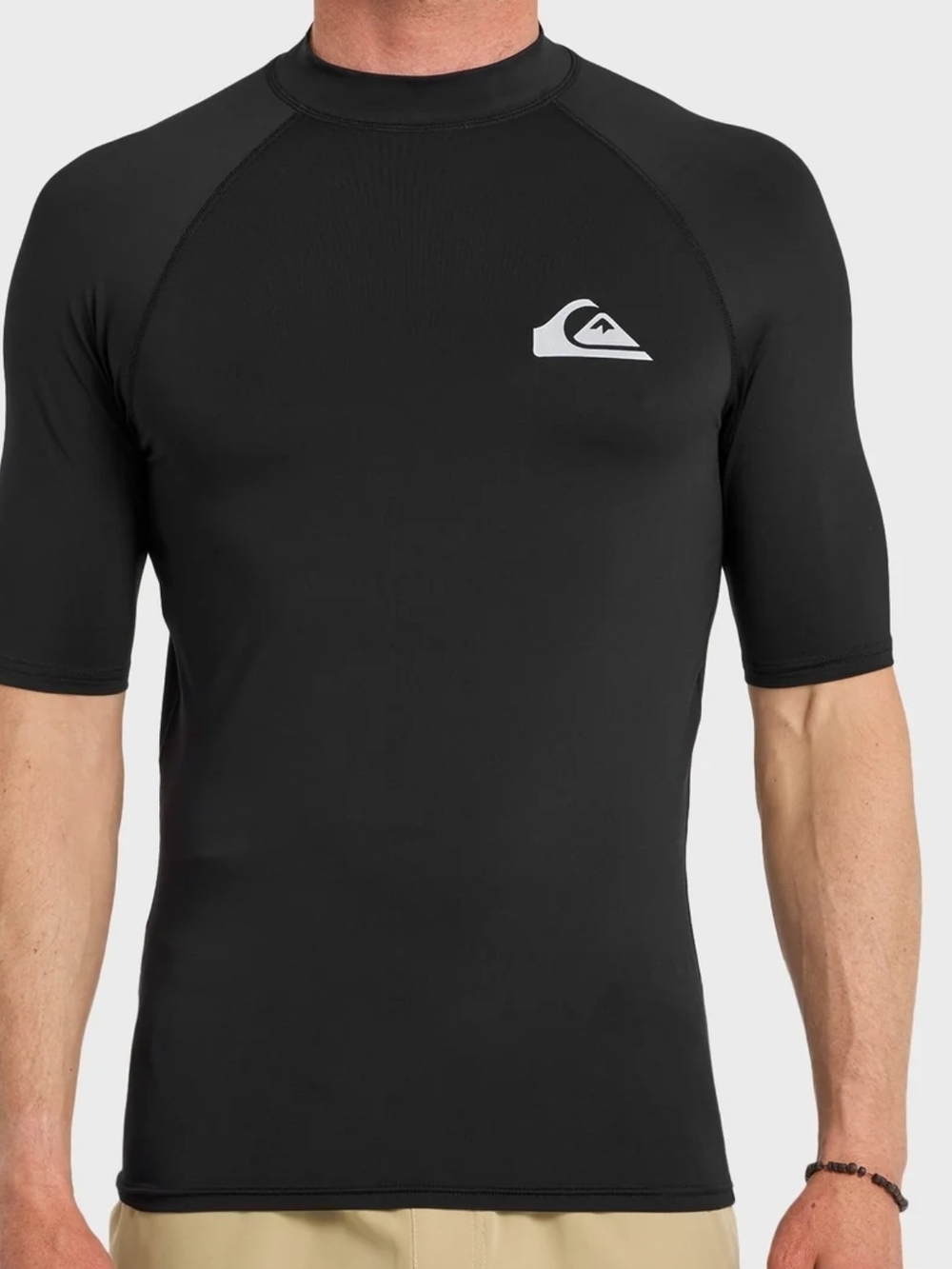 Quiksilver Men’s Black Short-Sleeve Rash Guard Swim Shirt Large